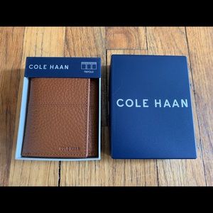 Cole Haan Tri Fold Wallet Brown Leather